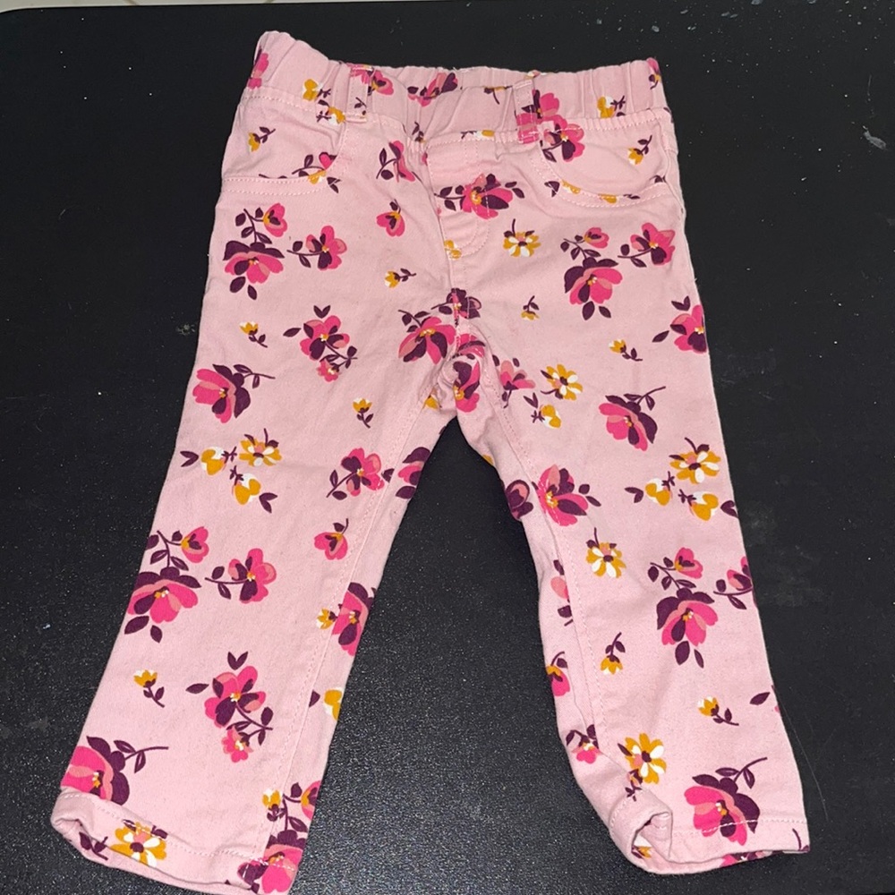 Garanimals infant girl leggings Pink flower pant Sz 18m